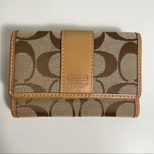 COACH Small Wallet Trifold Signature Canvas